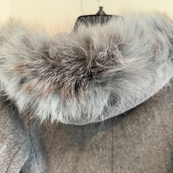 NEW Long Cashmere Alpaca Lana Wool Winter Coat Women’s sz S Premium Grey Color - Picture 15 of 16